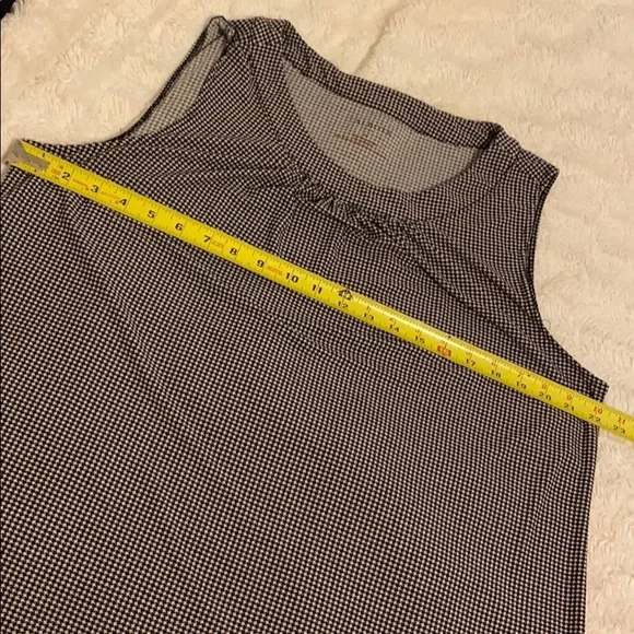 Talbots black and white houndstooth sleeveless top XL - Picture 4 of 8